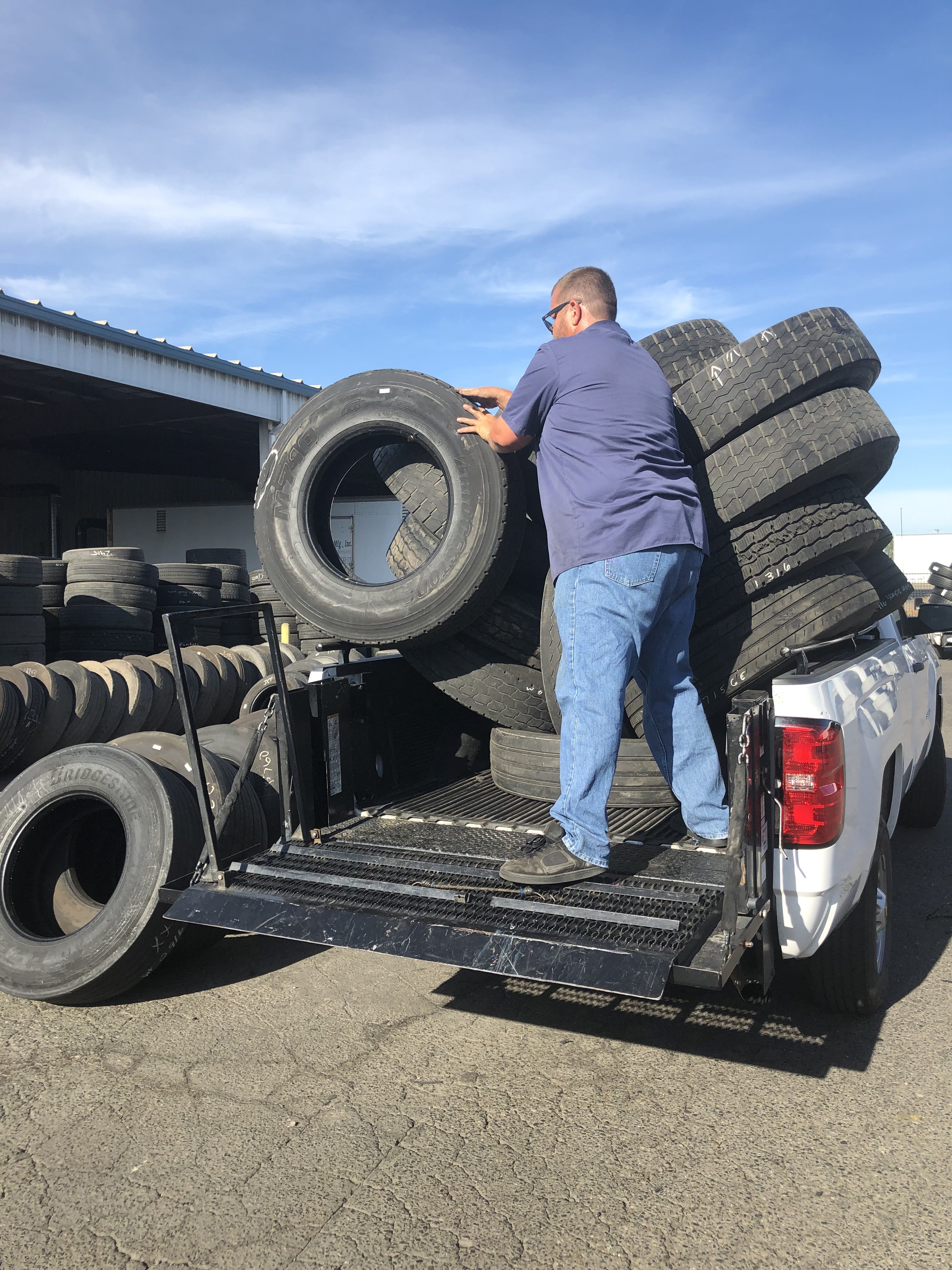 This Low Profile Truck Tire Is Just Tall Enought To Allow Push Loading